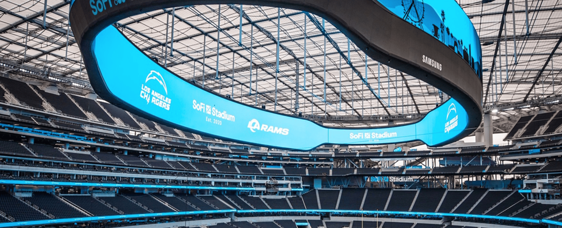 SoFi Stadium videoboard - 'Eighth wonder of the world' targets